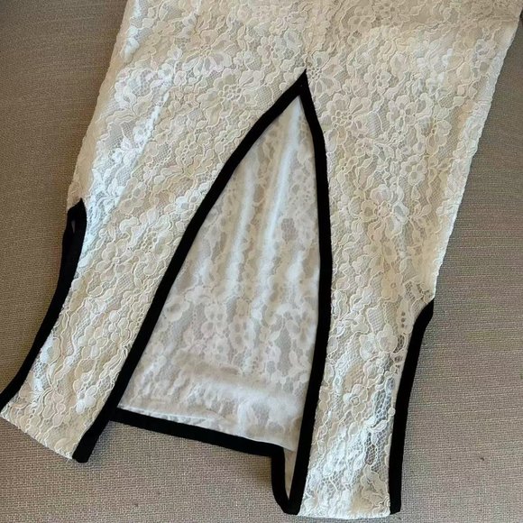 Helsa Revolve The Lace Mini Dress Small Cocktail Black White Spring Party Lace - Picture 6 of 13